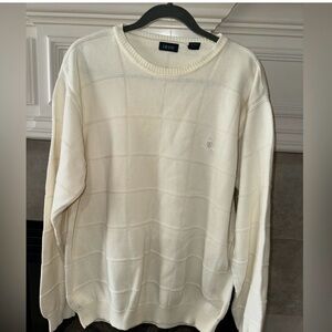 IZOD Men's Off White Oversize Vintage Sweater-Made in Australia Size L